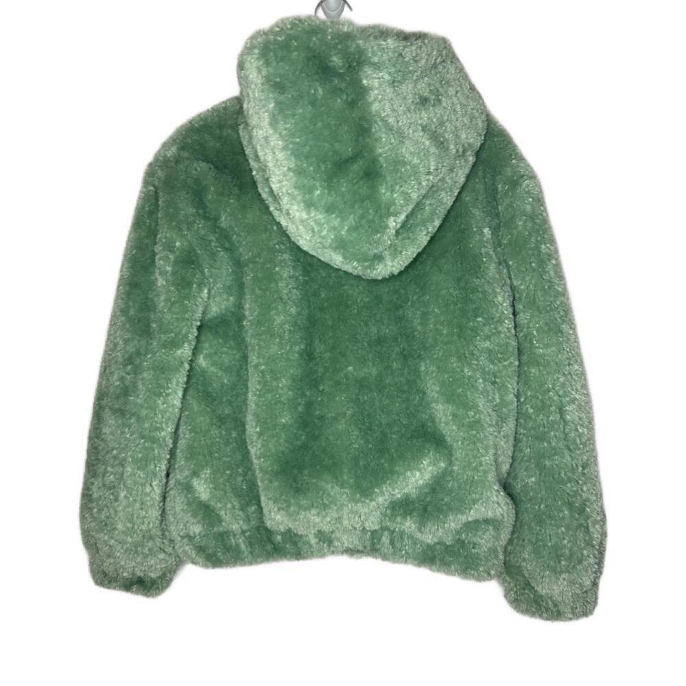 NWT Urban Outfitters Sz XS  Mint Green Hooded Faux Fur Teddy Jacket (1602) - Picture 2 of 7